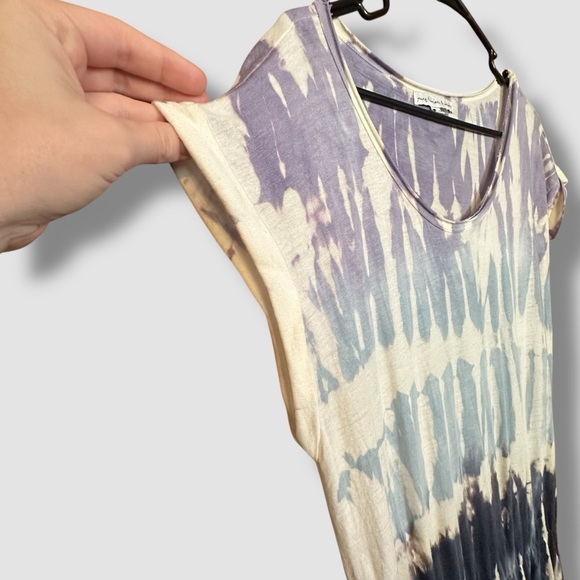 Young Fabulous and Broke Faux Wrap Tie Dye Maxi Dress Large Linen Blend - Picture 8 of 12